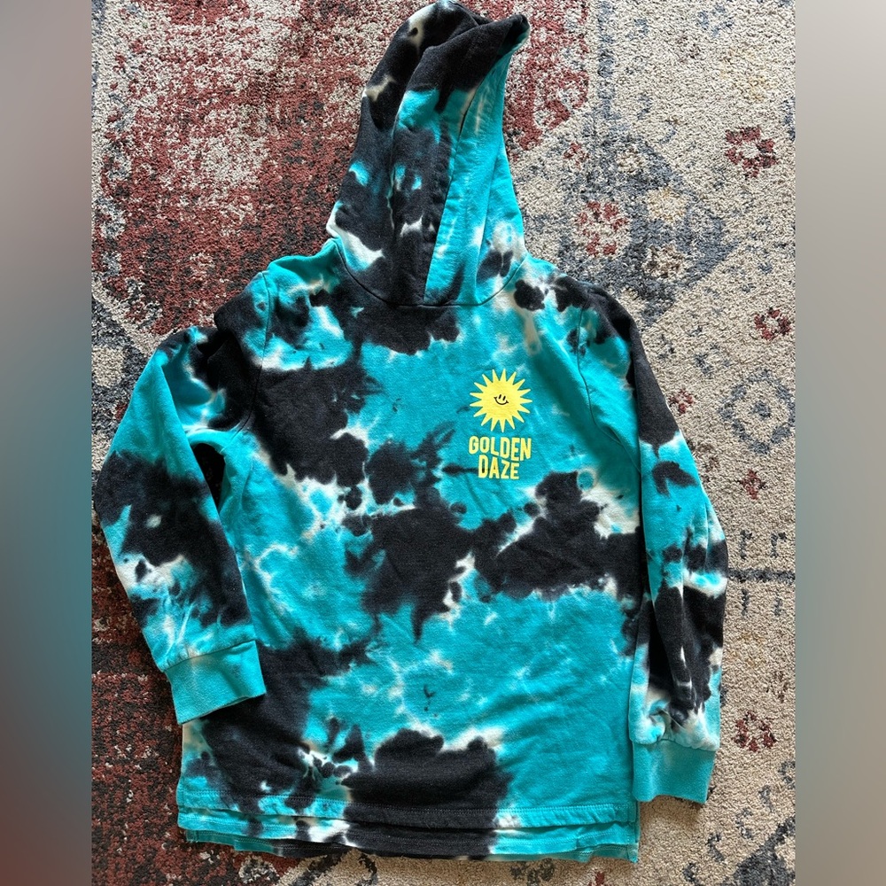 Boys tie dye blue hoodie large